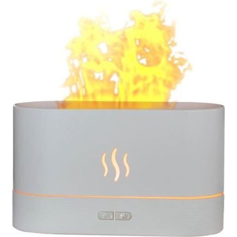 (weißer) Diffusor Für Ätherische Öle Mit Flammeneffekt, 180 Ml, Weiß