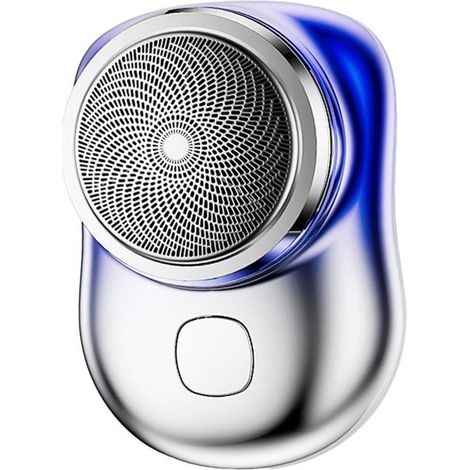Tragbarer Elektrorasierer, Silber/blau
