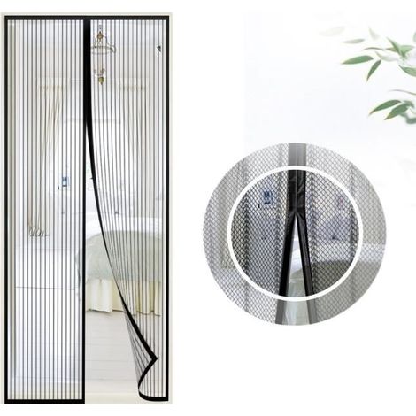 Magnetisches Tür-moskitonetz 90x210cm Magnetischer Moskitonetz-vorhang Für Flure, Türen, Terrasse (schwarz)