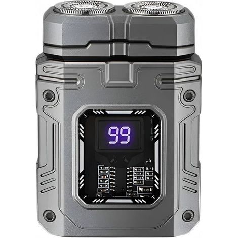 (grau) Elektrischer Herrenrasierer, Wiederaufladbar, Wasserdicht (ipx7), Mit Magnetischem Scherkopf Für Geschlossene Bärte, Grau