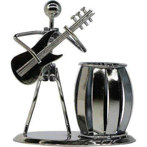 Gitarrenförmiger Stiftehalter, Kreatives Schreibtischzubehör, Vielseitiger Stiftehalter Aus Metall Als Geschenk