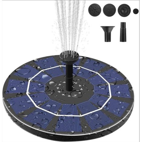 2,5-w-solar-gartenbrunnen Mit 1000-mah-akku, Solarbetriebene Wasserpumpe Für Vogeltränken, Gartenteiche Und Außenpools