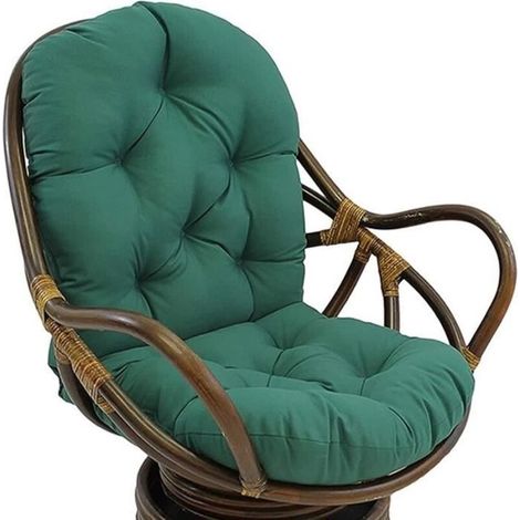 Outdoor-kissen 120 X 60 Cm – Grün – Wasserabweisende Baumwolle – Rutschfest – Für Rattan-schaukelstühle Und -liegestühle. Stühle Nicht Im Lieferumfang Enthalten.