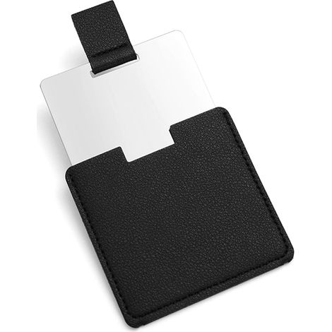 Taschenspiegel, Mini-reisespiegel, Großer Tragbarer Kosmetikspiegel, Für Den Täglichen Gebrauch, Mit Etui Aus Pu-leder, Leicht Zu Transportieren, Schwarz