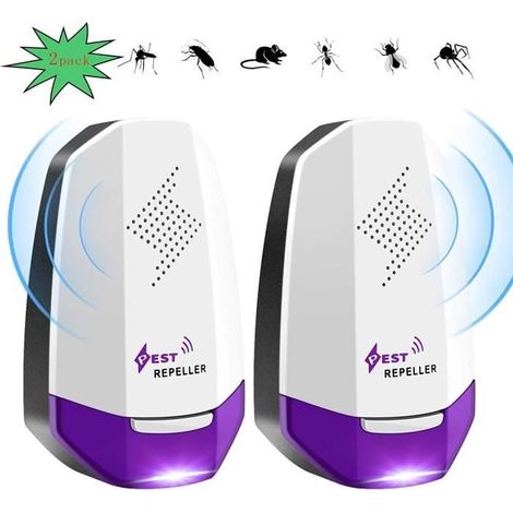 2er-pack Ultraschall-schock-repellents Zur Schädlingsbekämpfung, Wehrt Mücken, Spinnen, Mäuse Und Kakerlaken Ab, A773