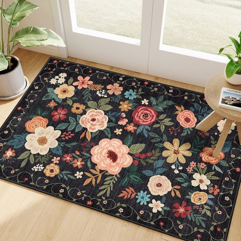 Waschbare, Farbenfrohe Fußmatte Für Den Innenbereich, 40 X 60 Cm, 1 Stück. Weiche Matte Für Flur, Schlafzimmer Und Küche. Rutschfest.