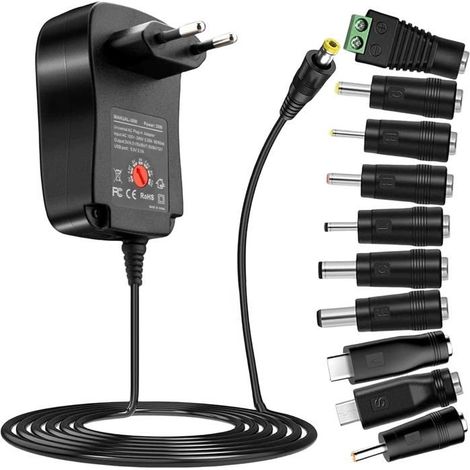 Universelles 41-w-netzteil, Wechselstrom Auf Gleichstrom 6 V, 9 V, 12 V, 15 V, 18 V, 20 V, 24 V, 1 A, 1,5 A, 2 A, Universaladapter
