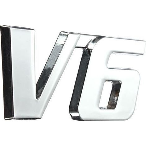 3d Diy V6 Aufkleber Dekor Chrom Metall Emblem Für Auto