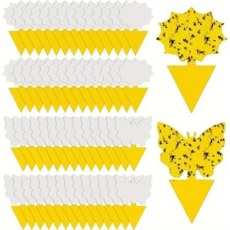 50 Pflanzenfliegenfallen, Insektenfallen, Küchenfliegenfallen, Doppelseitiger Klebeschutz