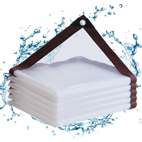 1 Stück (2 X 4 M) Transparente, Wasserdichte Pe-plane Mit Ösen Für Balkone, Windschutz, Gartenmöbel, Wintergärten