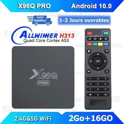 Android Tv Box X96q Pro Iptv Box Dual Wifi Bt - 2gb+16gb - Allwinner H313 6k, Multimedia Box Mit Netflix Und Google Play Store