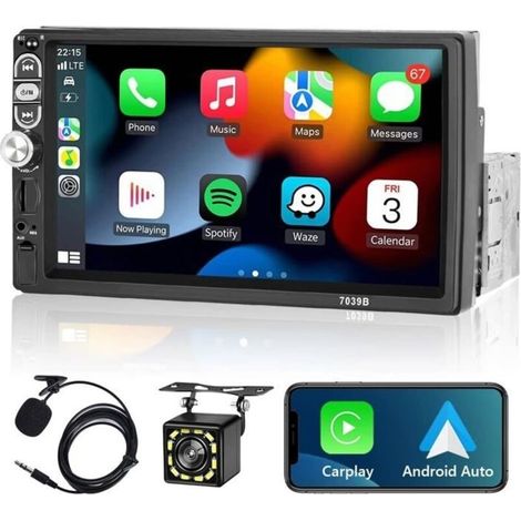 7-zoll-touchscreen-autoradio (1 Din) – Kompatibel Mit Apple Carplay Und Android Auto – Bluetooth – Eingang Für Hd-rückfahrkamera