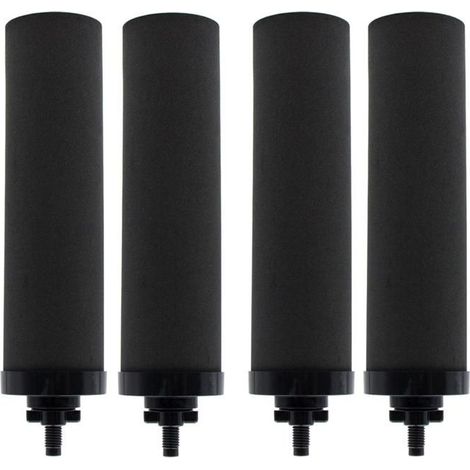 4er-pack Bb9-2 Ersatzfilter, Kompatibel Mit Berkey (travel/grand/royal/imperial/crown) – 1 Μm Aktivkohle, Mattschwarz