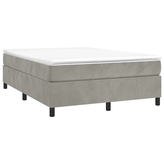 vidaXL Boxspringbettgestell Hellgrau 140x190 cm Samt 3121114