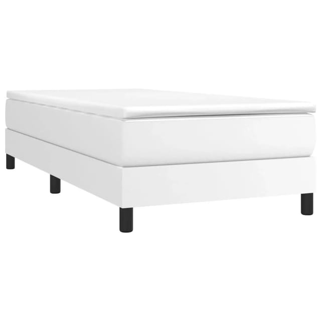 vidaXL Boxspringbettgestell Weiß 90x200 cm Kunstleder 3120677