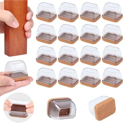 Stuhlbeinschoner – Silikon-stuhlkappen Mit Filzgleitern – 16er-pack – Transparent
