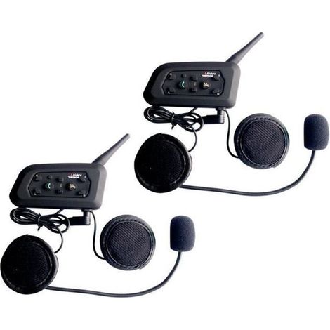 X Vnetphone V6-1200 Drahtloses Motorrad-intercom-headset, Wasserdichtes Bt-headset Mit Mikrofon, 1200 M Reichweite, Für 6 Motorradfahrer/skifahrer (2 Stück)
