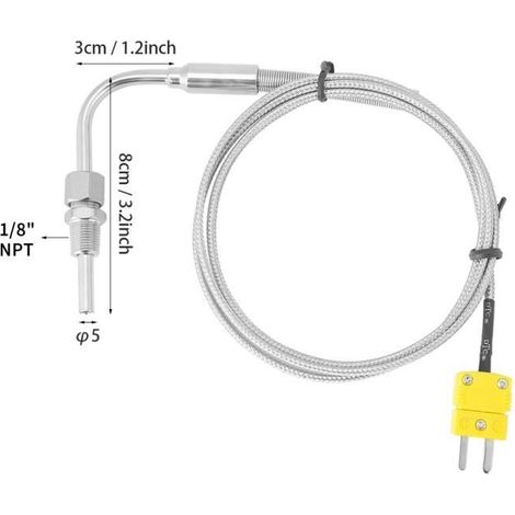 M Thermoelement Typ Egt K Mit Freiliegender Spitze Und Anschluss Für Gastemperaturfühler