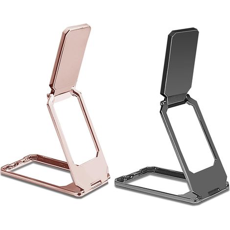 Set Mit 2 Ultradünnen, Faltbaren, Um 360° Drehbaren Magnetischen Metallhalterungen Für Smartphones Und Tablets (mit Universeller Magnetischer Autohalterung)