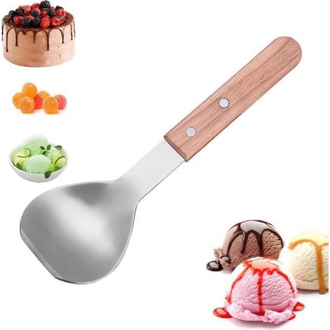 Eiskugelportionierer – Größe Nicht Spezifiziert – 23,2 X 2,5 Cm – Edelstahl Und Holz – 140 G – Nicht Spülmaschinengeeignet