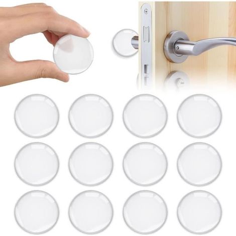 Wandmontierter Türstopper – Transparent – Rund – Selbstklebend – 12 Stück – 40 X 40 X 8 Mm