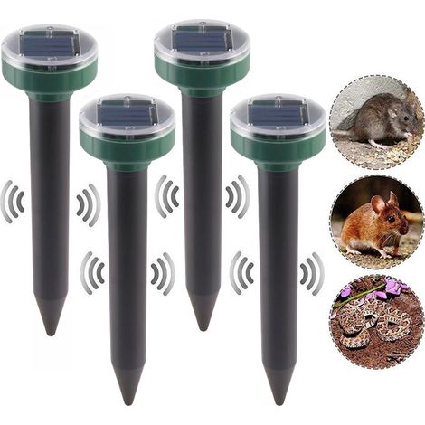 Solarbetriebener Ultraschall-maulwurfsvertreiber – 4er-pack Für Garten, Rasen Und Gemüsebeet, Solarbetrieben, Keine Batterien Erforderlich