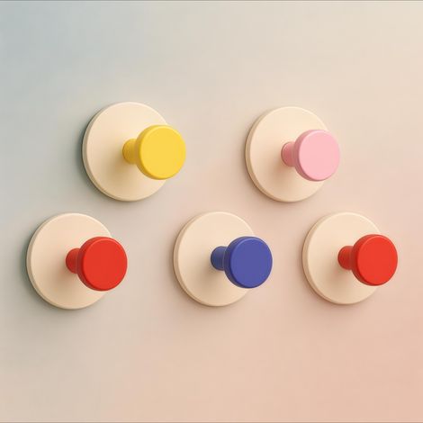 Saugnapfhaken, Farbig, 6, 16, 14, 4 Cm, 5er-set, Stark, Langlebig, Rückstandsfrei, Ohne Bohren Zu Montierende Schlüsselhaken.