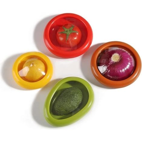 Wiederverwendbare Aufbewahrungsbehälter Für Obst Und Gemüse Im Kühlschrank – Für Avocado, Zwiebel, Tomate Und Zitrone