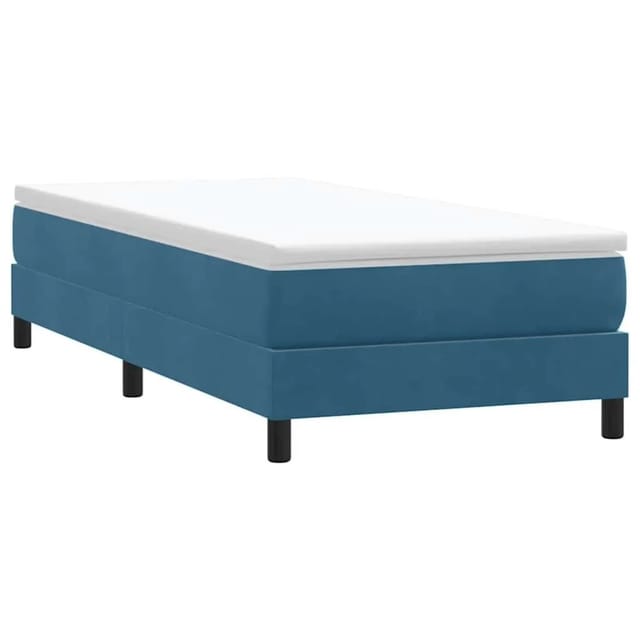 vidaXL Boxspringbett ohne Matratze Dunkelblau 100x220 cm Samt 3315865