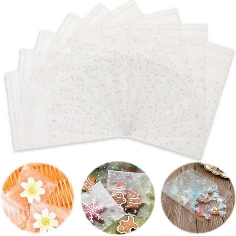 Süßigkeitentüten - Amoune - 500 Stück - Transparenter Kunststoff - Mattierte Dekoration