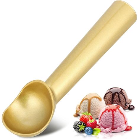 Eiskugelportionierer Aus Aluminiumlegierung, Goldfarben, 18 × 4,3 Cm, 1 Kugel, Eiskugelportionierer Aus Aluminiumlegierung