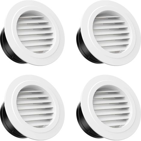 Weiße, Runde Lüftungsgitter (100 Mm, 4er-pack), Kunststoff-lüftungsgitter Mit Moskitonetz, Lüftungsgitter Für Bad Und Küche