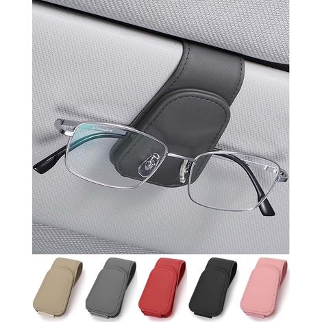 Autobrillenclip, Grau, 9,5 X 4,5 Cm, 1 Stück, Aufbewahrung Für Die Sonnenblende, Multifunktionaler Autobrillenclip/etui
