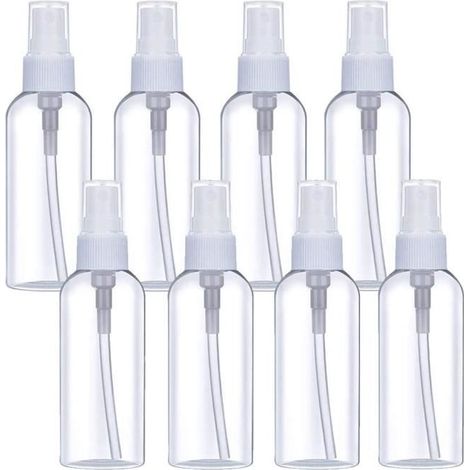Leere Sprühflasche - 8 Durchsichtige Kunststoff-sprühflaschen - Tragbar - Nachfüllbar - Feiner Nebel (10 Ml)