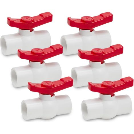6 Stück 40-mm-pvc-kugelhähne, Absperrventile Für Wasserhähne, 90-grad-griffarmaturen, Rohrverbindungsstücke