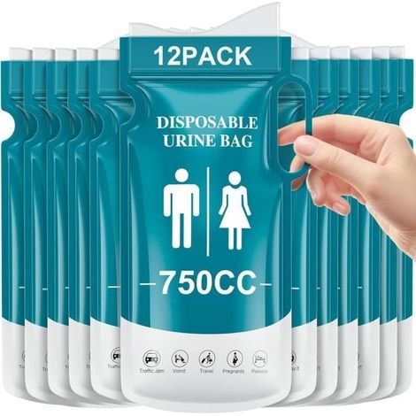 12er-packung Tragbare Einweg-urinale – Notfall-urinbeutel Mit Absorbierendem Gel – Reisetasche Für Männer Und Frauen