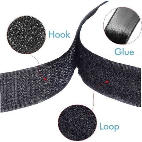 Extrem Starkes Doppelseitiges Klebeband Mit Klettverschluss, Weiß, 20 Mm Breit, 5 M Lang (schwarz)