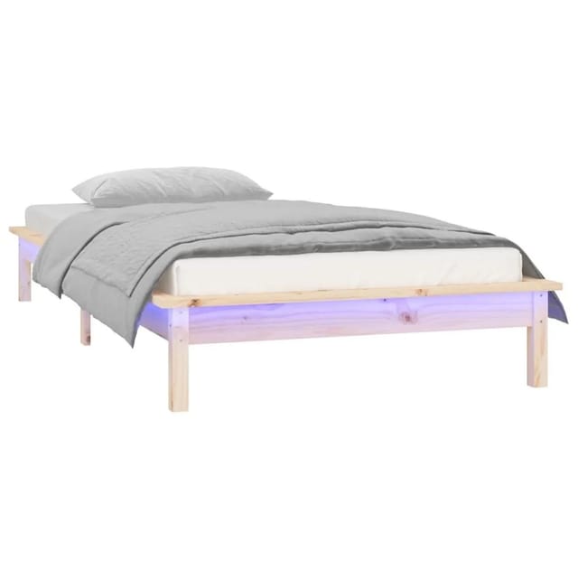 vidaXL Massivholzbett mit LEDs 90x190 cm 820636