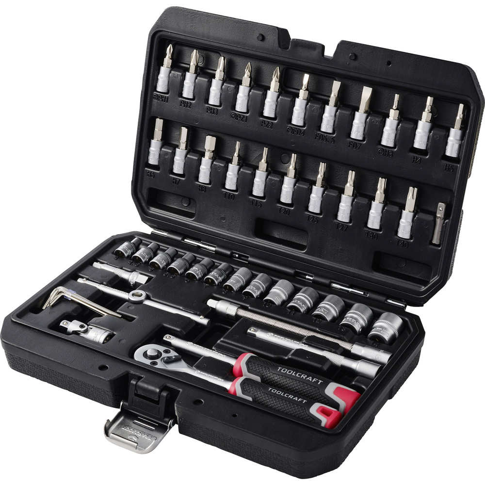 Toolcraft Bit- Und Steckschlüssel-set 1/2", 1/4", 3/8" 48teilig To-10675383