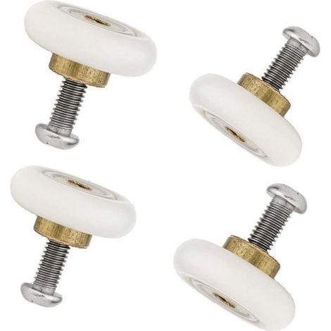 Set Mit 4 Ersatz-duschtürrollen – 19 Mm – Inklusive Schrauben