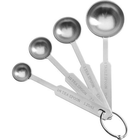 4827.01 Set Mit 4 Messlöffeln Aus Edelstahl – 1,25 / 2,5 / 5 / 15 Ml
