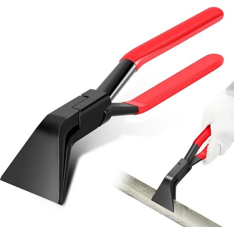 45°-klappbiegezange, Blechbiegezange, 60 Mm Breit, Blechbiegezange Aus Kohlenstoffstahl Mit Rutschfestem Griff, Dachdeckerwerkzeug Zum Biegen Und Glätten Von Blechen, Rot