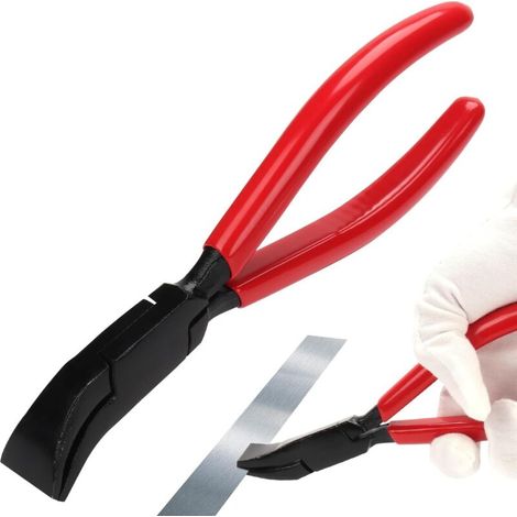 45°-klappbiegezange, Blechbiegezange, 22 Mm Breit, Blechbiegezange Aus Kohlenstoffstahl Mit Rutschfestem Griff, Dachdeckerwerkzeug Zum Biegen Und Glätten Von Blechen, Rot