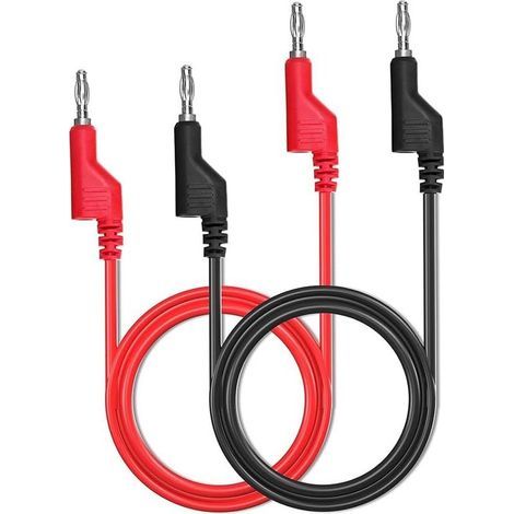 2-teiliges Bananenstecker-prüfleitungsset, 4 Mm Stapelbare Bananenstecker-prüfleitung Für Multimeter, 1000 V/15 A Elektrische Prüfleitung (rot/schwarz)