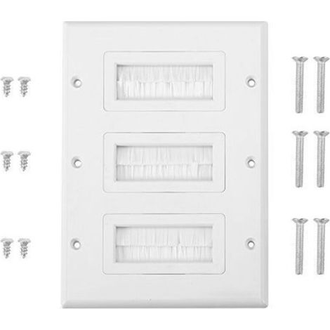 Wandplattenbürste, Kabeleinführungs-/kabelausführungsbürste, Staubdichte Kunststoffplatte, Kabeldurchführungsöffnung Für Hdmi- Oder Netzwerk-/telefonkabel (3)