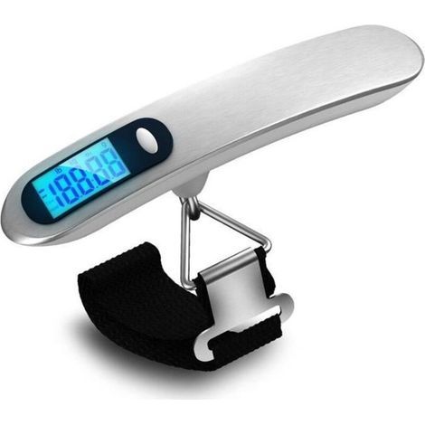 Elektronische Gepäckwaage / Reisewaage / Tragbare Digitale Waage, Max. 50 Kg (110 Lb) – Weiß/blau