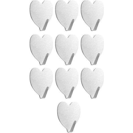 Set Mit 10 Badezimmerhaken, Klebehaken, Handtuchhaken Aus Edelstahl, Wandhaken Für Küche Und Bad