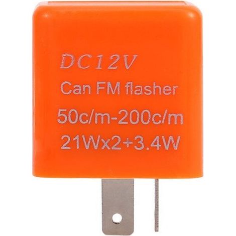 Universeller Motorradblinker, 2-polig, Einstellbare Geschwindigkeit, Relais, Led-blinker, 12 V, Orange