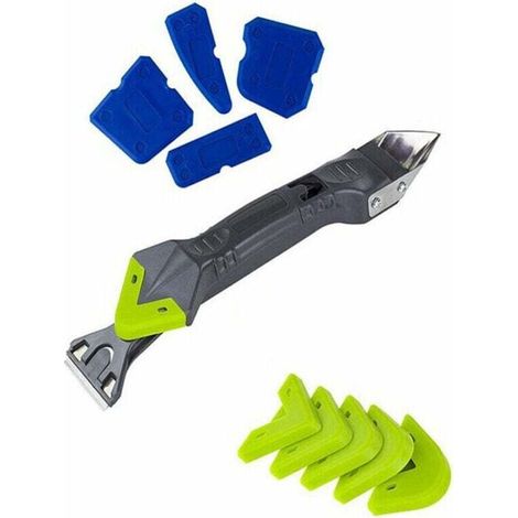 Silikonfugenschaber – 5-in-1 Silikonfugen-set, 10-teilig, 5-in-1 Silikonentferner Mit Edelstahl-fugenschaber, Badezimmerbodenglätter