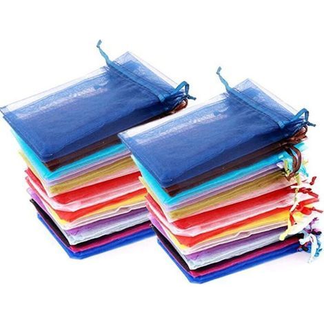 100 Organzabeutel 10x15cm, Geschenktüten, Schmuckbeutel, Bonbontüten, Perfekt Für Verschiedene Farben, Groß